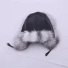 SUPPEV&STTDIO 100% Real Fur Hat for Women Natural Silver Fox Fur Russian Ushanka Hats Winter Thick Warm Ears Fashion Bomber Cap Y200110