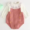 Korean Japan Style Autumn Nyfödd bomullskläder Rompers Spädbarn Girls Baby Boys Fashion Brand Jumpsuit Clothing12348348