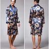 China Dragon Robes Sleepwear Men Full Floral Bathrobes Elegant Black Robe Pyjamas Silk Pyjamas Fashion Home Robes Bathrobes3021052