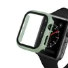 Caja fuerte protectora con protector de pantalla de película de vidrio templado para Apple Watch Series 5/6/7 SmartWatch Funda completa Parachoques