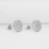 Ainuoshi 925 Srebrne kolczyki dla kobiet Wedding Halo Flower Stude Earring Prezenty Pendientes Plata de Ley 925 Mujer Y200107