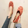 Jurk schoenen comfortabele ballerina vrouwen gebreide slip op lente zomer platte dames schattige ademend boot zapatos de mujer 220303