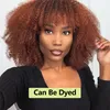 250 Density Afro Kinky Curly Lace Front Human Hair Wigs With Bangs Short Bob Lace Frontal Wig For Women Full 4B 4C Dolago Black5884098