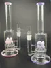 Rosa / roxo de vidro de vidro bong Óleo Dab Rigs Hookah Acessórios de tubulação de fumo 14 mm articulação feminina