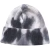 Vinter Tie Dye Stickade hattar Varm Beanie För Vuxna Trendig Varm Chunky Soft Stretch Cable Wool Cap Knit Beanie Stingy Brim Hat GGE2183