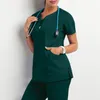 medigo518 style femmes gommages hôpital topspant hommes uniforme médical chirurgie gommages chemise à manches courtes uniforme d'infirmière animal gris anatomie médecin vêtements de travail