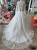 With Inner Petticoat Sparkling Ball Gown Wedding Dresses Sheer Jewel Neck Appliqued Sequins Long Sleeves Lace Bridal Gowns Abiti D8199838
