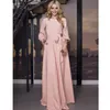 Vintage Bow Tie Maxi Long White Dress Women Lantern Sleeve Elegant Bandage Dress 2019 Solid O Neck Boho Floor -Length Dress LJ2012259k