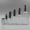 5 10 15 20 30 50 100 ml glas fin dimspray flaskflaska Atomizers med silver spruta parfym smink vatten ren dagg kosmetisk behållare