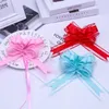 100pcs Large Size 50mm white solid color Pull Bow Gift Packing flower bow Bowknot Party wedding car decoration Y201006