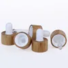 Empty White Porcelain Dropper Bottles Vials 10ml 15ml 20ml 30ml 50ml 100ml with Bamboo Cap for Essential oils Cosmetics Packing