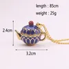 Théière collier tasse à thé haute qualité émail Bijoux tasse à thé pendentif longue chaîne collier ras du cou Bijoux Femme Bijuteria Women333i