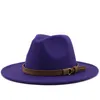 Sombrero Fedora Vintage hombres mujeres lana de imitación elegante señora ala ancha Jazz Panamá Sombrero Cap M03236L