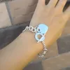 Braccialetti con ciondoli Originali da donna S925 Argento sterling Classico Etichetta a cuore Cerchio Lettera a forma di O Bracciale da uomo Gioielli Coppia Holiday276l