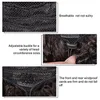 Best prom hairstyle for natural black hair ponytail with bang kinky curly human hair puff updo ponytail extension 140g black brown color