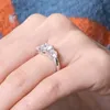 20CTW 65mm Round Brilliant Cut Moissanite Engagement Halo Ring Three Stone Style Solid Real 18K White Gold For Lady DF Color Y015136159