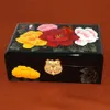 Kina Pingyao Hand Push Light Lacquer Dressing Box Double Deck Inner Fack Chinese Lacquerware Smycken Trä Kista Kosmetiska Väska Dekorativa Trä Lådor