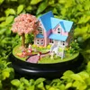 Monteren DIY Poppenhuis Speelgoed Houten Miniatura Doll Huizen Miniatuur Poppenhuis Speelgoed Met Meubels LED-verlichting Verjaardagscadeau B016 LJ200909