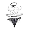 Nxy Sm Bondage Smlove Pu-Leder Metallkette Sexspielzeug Top Outfit Hosenträger Riemen Body für Frauen Erotikzubehör Set 1223
