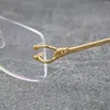 Verkoop van modeframes Rimless Metal bijziende bril Accessoires Adumbral Men Vrouw grote vierkante bril mannelijk en vrouwelijk 18K GOL9273346