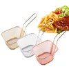 Square Mini Basket Rose Gold French Fries Chicken Snack Eco Friendly Fried Baskets Restaurant Pure Color Exquisite 28bt J1