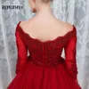 Robe De Soiree Ball Gown Lace Top Evening Dress Party Elegant 2020 Long Sleeves Floor Length Vintage Prom Gowns LJ201125