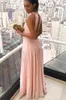 Vestido Evening Partido Chiffon design simples alta Neck Vestidos rosa para especial occations robe de soiree Custom Made