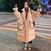 Piumino da donna Parka con cappuccio Inverno Plus Lungo Anatra bianca Stile coreano Sciolto collo di pelliccia grande Cappotto da pane alla moda R99 Luci22