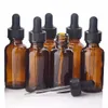 6 stks Lege 30ml Amber Glass Dropper Flessen met glazen oogdruppelpipet voor essentiële oliën Aromatherapie Lab Chemicals 1oz 201012