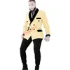 Bonito Dupla-Breasted Groomsmen Shawl Lapel noivo TuxeDos Homens Suits Casamento Prom Homem Blazer (jaqueta + pantst + Tie) Y357