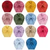 Gorros de terciopelo de leche para bebé de Color sólido, diadema tejida con lazo, diademas elásticas suaves para bebé, niño y niña, accesorios para el cabello