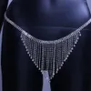 Kwastje Crystal Bralette Set Bikini Top Body Chain Beha Ketting voor Vrouwen Ondergoed Strass Lichaam Sieraden Sexy String Slipje T200508