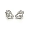Simpatico orecchino a forma di coniglio 925 Impostazioni in argento sterling Zirconi Risultati di perle per ragazze Donne 5 paia