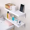 Single Tier Suction Cup Bathroom Shelf Wall Rack Plastic Shower Caddy Organizer Holder Tray Kitchen Lotion Storage Y200407