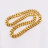 Cubaanse ketting voor heren, roestvrij stalen sieraden, hooggepolijste hiphop-curb-link, dubbele veiligheidssluitingen, 18K gestempeld, 14 mm vanaf 18inch3686536