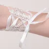 1 par branco/vermelho/bege luvas de noiva elegante parágrafo curto strass luva de renda branca lindos acessórios de casamento