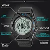 Elektronik Dijital Saat Erkekleri Çok Fonksiyonlu Aydınlık Saatler LED Moda Sporları Su Geçirmez Büyük Arama Alarm Bileği Saati1