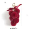 Nouveau Fruit Pom Ball porte-clés fausse fourrure de lapin pompon raisin porte-clés femmes sac pendentif breloques porte-clés Llavero