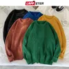 Lappster Men Korean Fashions Sweater Heren Winter Harajuku Dikke trui mannelijke pullover Harajuku Streetwear Solid Sweaters 201203