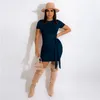 新しい卸売半袖ドレス夏の女性ボディコンドレス因果的な包帯スカート美しいヒップパッケージドレスパーティースキニースカートバルク6921