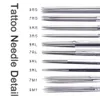 100st Mixed Tattoo Needle Set 3rl 5rl 7rl 9rl 5M1 7M1 9M1 5RS 7RS 9RS Rostfritt stål Runda liner Professional Permanent Tattoo Tool Kit