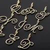 A-Z Single Cursive Letter Pendant Necklace Charm Men Women Fashion Hip Hop Rock Jewelry with Rope Chain