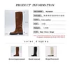 Dress Shoes Rizabina Size 34-43 Women Knee Boots Real Leather Platform Winter for Woman 2022 Warm Fur Long Office Lady Footwear 2 9