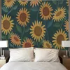 Niedliches Zimmer-Kopfteil, Nachttisch-Dekoration, floraler Wandteppich, Sonnenblume, Gänseblümchen, Tapiz, Pflanze, Blume, Wandbehang, Heimdekoration