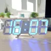 3D USB светодиодные цифровые часы настенные электронные стола стола для рабочего стола будильник 12/24 часа дисплей украшения дома будильник вверх ночные огни 201118