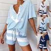 2020 Fashion Pajamas Sets Femmes Femmes à manches courtes Tops + shorts Set Nightwear Pyjamas Femmes Summer Slembear 2PCS / Set Hot Sale Y200708