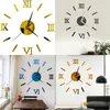 Römische Ziffern DIY Clock Home Decor Wohnzimmer Spiegel 3D Stereoskopische Paste Wanddekoration Uhren Multicolour Neue 6YYA F2