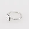 Аутентичное кольцо из стерлингового серебра с бриллиантами, свадебные украшения, подарок на помолвку, квадратные блестящие кольца Halo для женщин210p6942882