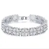 Nouvelle arrivée bijoux de luxe Mona Lisa bracelet 18 carats WhiteRose Gold Fill T Princess Cut blanc clair topaze CZ diamant femmes mariage Bra9030560