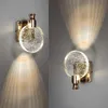 Luxury crystal wall lamps LED bedroom bedside lights gold/silver aisle decoration background lamp fashion makeup light